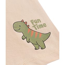 Babyhug Cotton Knit Mid Thigh Length Shorts with Dino Print & Tape Detailing Pack of 2 - Multicolor