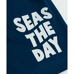 Babyhug Cotton Knit Mid Thigh Length Shorts with Text Print & Tape Detailing Pack of 2 - Red & Navy Blue