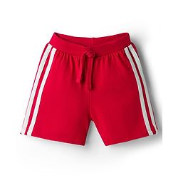 Babyhug Cotton Knit Mid Thigh Length Shorts with Text Print & Tape Detailing Pack of 2 - Red & Navy Blue
