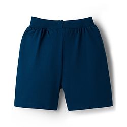Babyhug Cotton Knit Mid Thigh Length Shorts with Text Print & Tape Detailing Pack of 2 - Red & Navy Blue
