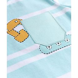 Babyhug Cotton Knit T-Shirt Half Sleeves Striped with Graphics Multi Color 6-9 Months