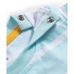 Babyhug Cotton Knit T-Shirt Half Sleeves Striped with Graphics Multi Color 6-9 Months