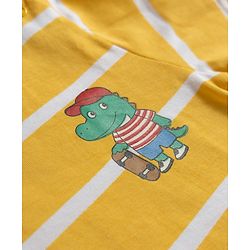 Babyhug 100% Cotton Knit Half Sleeves Animal Printed Striped T-Shirts Pack of 3 - Blue Yellow & Red