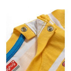 Babyhug 100% Cotton Knit Half Sleeves Animal Printed Striped T-Shirts Pack of 3 - Blue Yellow & Red