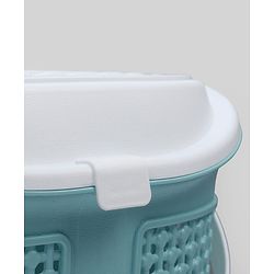 Babyhug Multipurpose Basket with Lid | Multipurpose Oval Storage Basket with Handle & Dual-Sided Lid| Toys Storage| Home, Travel & Outdoor Use| Picnic Basket| Easy to Clean & Maintain  Blue