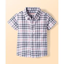 Babyhug Cotton Woven Half Sleeves Checks Shirt & Shorts Set - Multicolor