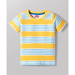Babyhug Cotton Knit Half Sleeves Striped & Printed T-Shirts Pack of 5 - Multicolor