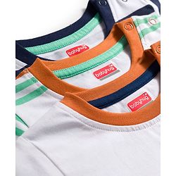 Babyhug 100% Cotton Knit Half Sleeves Striped T-Shirts Pack Of 3 - Multicolour