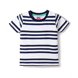 Babyhug 100% Cotton Knit Half Sleeves Striped T-Shirts Pack Of 3 - Multicolour