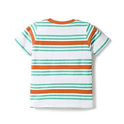 Babyhug 100% Cotton Knit Half Sleeves Striped T-Shirts Pack Of 3 - Multicolour