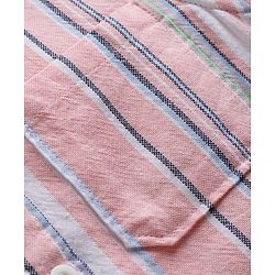 Babyhug Denim Woven Half Sleeves Striped Shirt & Shorts Set - Multicolor