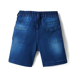 Babyhug Denim Woven Half Sleeves Striped Shirt & Shorts Set - Multicolor