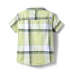 Babyhug Cotton Knit Half Sleeves Checkered Shirt & Shorts Set - Brown & Light Green