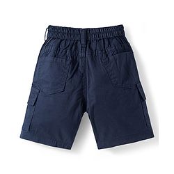 Babyhug Cotton Knit Half Sleeves Checkered Shirt & Shorts Set - Navy Blue