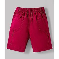 Babyhug Cotton Woven Half Sleeves Striped Shirt & Shorts Set - White & Maroon