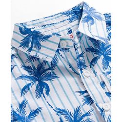 Babyhug Cotton Knit Half Sleeves Coconut Tree Printed Shirt & Shorts Set - Beige