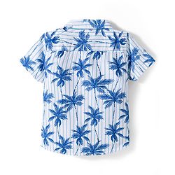 Babyhug Cotton Knit Half Sleeves Coconut Tree Printed Shirt & Shorts Set - Beige