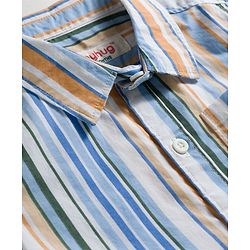Babyhug Cotton Woven Half Sleeves Striped Shirt & Shorts Set- Multicolour