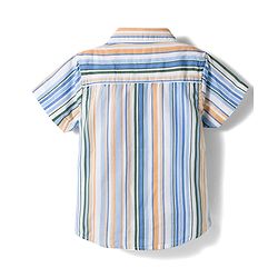 Babyhug Cotton Woven Half Sleeves Striped Shirt & Shorts Set- Multicolour