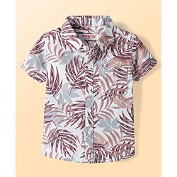 Babyhug Cotton Woven Half Sleeves Shirt & Shorts Set With Floral Print - Multicolor