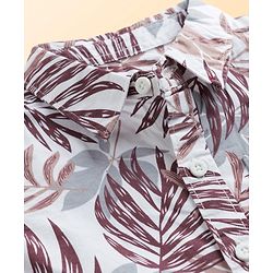 Babyhug Cotton Woven Half Sleeves Shirt & Shorts Set With Floral Print - Multicolor