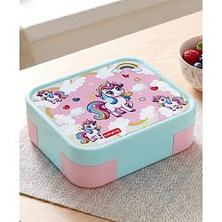 Babyhug 3 Compartment Insulated Lunch Box- Space Theme Navy Blue| 450 ml + 200 ml + 200 ml| BPA Free| Food Grade| Individual Air Tight Lids| School Lunch & Snack Box| Perfect for Travel - Blue