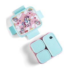 Babyhug 3 Compartment Insulated Lunch Box- Space Theme Navy Blue| 450 ml + 200 ml + 200 ml| BPA Free| Food Grade| Individual Air Tight Lids| School Lunch & Snack Box| Perfect for Travel - Blue