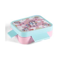 Babyhug 3 Compartment Insulated Lunch Box- Space Theme Navy Blue| 450 ml + 200 ml + 200 ml| BPA Free| Food Grade| Individual Air Tight Lids| School Lunch & Snack Box| Perfect for Travel - Blue