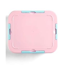 Babyhug 3 Compartment Insulated Lunch Box- Space Theme Navy Blue| 450 ml + 200 ml + 200 ml| BPA Free| Food Grade| Individual Air Tight Lids| School Lunch & Snack Box| Perfect for Travel - Blue