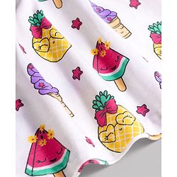 Babyhug 100% Cotton Knit Cap Sleeves Ice Cream & Hearts Printed Frocks Pack Of 2 - Multicolour