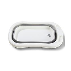Babyhug Foldable Baby Bath Tub - Grey| Space-Saving Portable Bath Tub with Non-Slip Base| Drain Plug for Easy Cleaning| Ergonomic Design for Newborns & Toddlers| 024 Months| Durable Material
