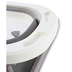 Babyhug Foldable Baby Bath Tub - Grey| Space-Saving Portable Bath Tub with Non-Slip Base| Drain Plug for Easy Cleaning| Ergonomic Design for Newborns & Toddlers| 024 Months| Durable Material
