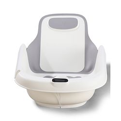 Babyhug ErgoSafe Anti-Slip Multi Utility Baby Bath Tub & Bath Rack - Grey| Adjustable Backrest Recline| Temperature Sensor| Anti-Choking Design| For 02 Years Babies| Drain Plug| Durable Material