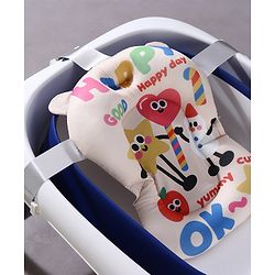 Babyhug Soft Baby Bath Cushion Newborn Bath Seat Support Anti-Slip Floating Cushion Skin-Friendly Washable Easy to Install in Any Regular Bath Tub Infant Bath Support 012 Months