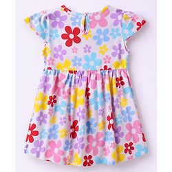Babyhug Cotton Knit Frocks with Bow Detail Multi Color 6-9 Months