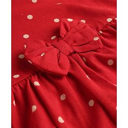 Babyhug Cotton Knit Frocks with Bow Detail Multi Color 6-9 Months