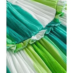 Babyhug Cotton Woven Sleeveless Striped A Line Frock - Green & Blue