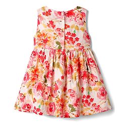 Babyhug Cotton Woven Sleeveless Frock with Floral Print & Bow Applique - Multicolor