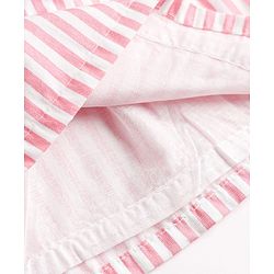 Babyhug 100% Cotton Woven Sleeveless Striped Layered Frock - Pink