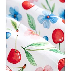 Babyhug Poplin Woven Sleeveless Frock With Floral Print & Bow Applique - White