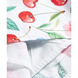Babyhug Poplin Woven Sleeveless Frock With Floral Print & Bow Applique - White