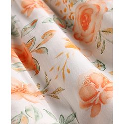 Babyhug Cotton Woven One Piece Dress Floral Print White 3-6 Months