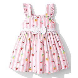 Babyhug Cotton Woven One Piece Dress with Fruit Print Multi Color 9-12 Months