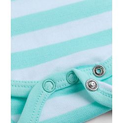 Babyhug 100% Cotton Knit Half Sleeves Striped Onesie with Giraffe Patch Detailing - Multicolor