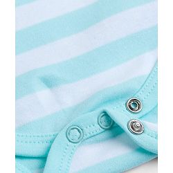 Babyhug 100% Cotton Knit Half Sleeves Striped Onesie with Cap & Animal Print - Multicolor