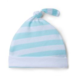 Babyhug 100% Cotton Knit Half Sleeves Striped Onesie with Cap & Animal Print - Multicolor