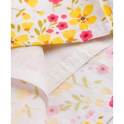 Babyhug Rayon Woven Half Sleeves  Floral Printed Frock with Bow Applique- Yellow