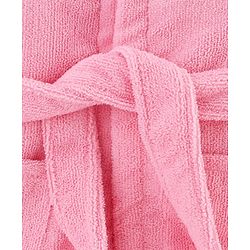 Babyhug Microfiber Knit Full Sleeves Princess   Embroidered Terry Hooded Bath Robe - Pink