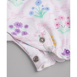 Babyhug 100% Cotton Knit Sleeveless Floral Printed Romper With Headband - Multicolor