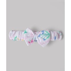 Babyhug 100% Cotton Knit Sleeveless Floral Printed Romper With Headband - Multicolor